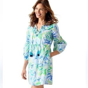 Tommy Bahama Salina Key Sea Fronds Dress Size Large